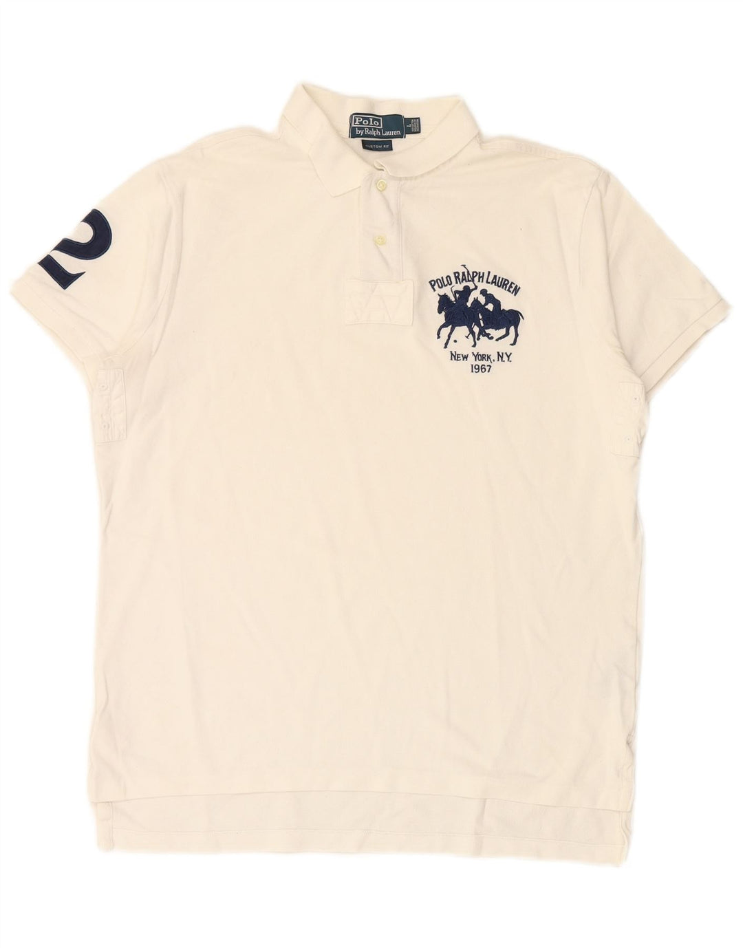 POLO RALPH LAUREN Herren-Rugby-Poloshirt mit individueller Passform, große weiße Baumwolle