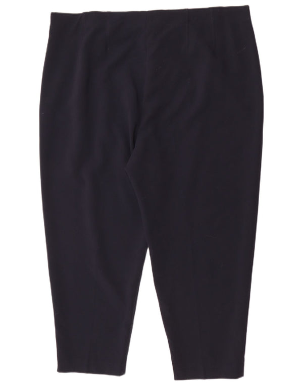 Marks & Spencer Damen-Hose mit hoher Taille, kurz geschnitten, UK 22, 3XL, W42, L26, Marineblau B