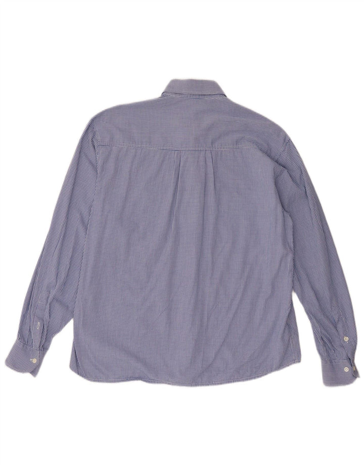 Emmanuel Schvili Damen Langarm-Hemd, normal, UK 18, XL, blauer Gingham