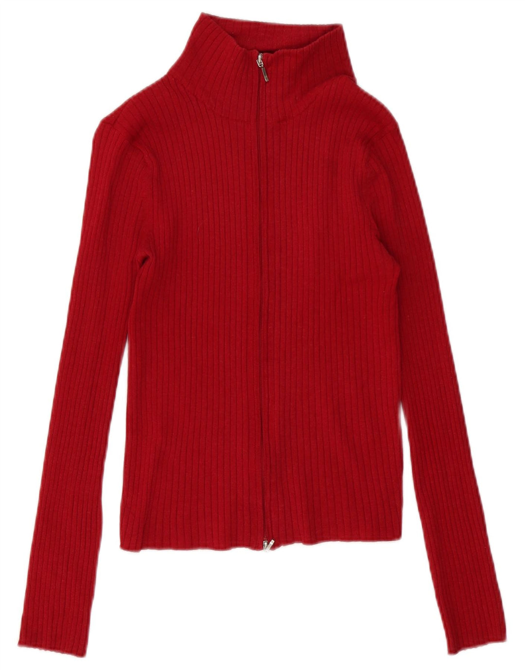 Zara Damen-Cardigan-Pullover UK 12 Medium Red Ramie