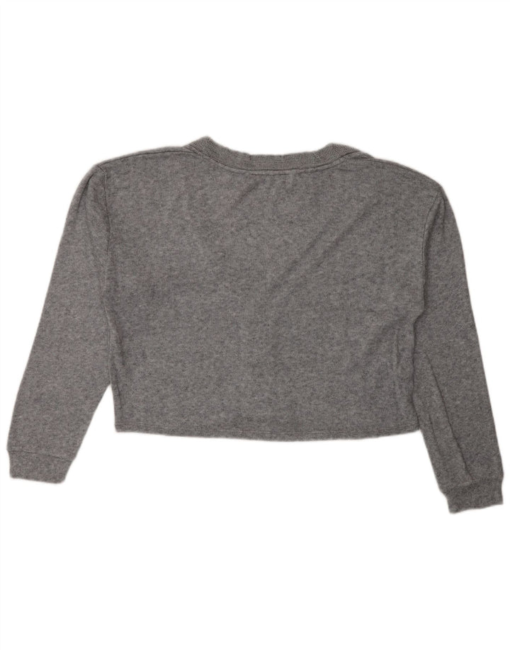 Zara Damen Crop Oversized Cardigan Pullover UK 10 Small Grau