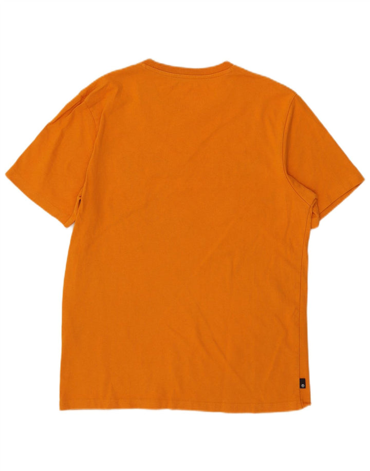 Timberland Herren Regular Fit Grafik-T-Shirt-Oberteil aus mitteloranger Baumwolle