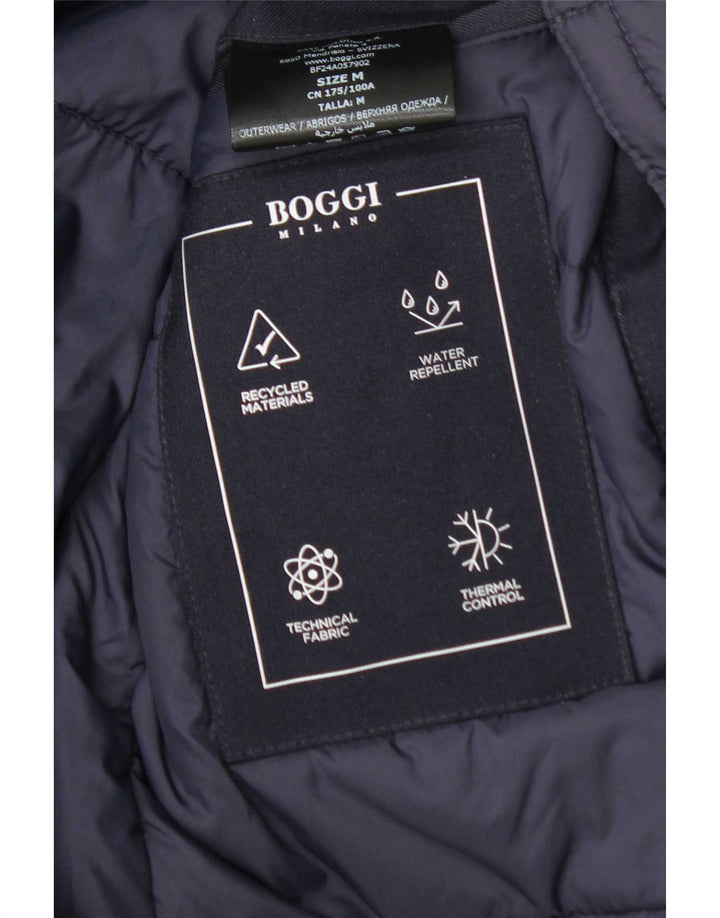 Boggi Herren-Windbreaker-Mantel UK 38 Mittelmarineblaues Polyester