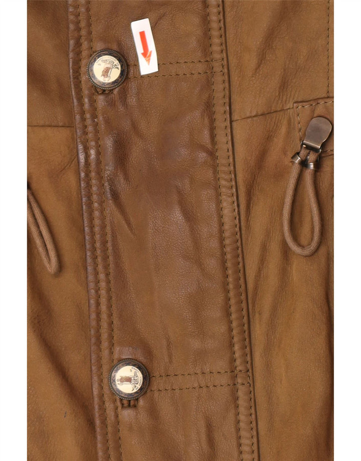 Martin Eden Herren Ledermantel IT 50 Großes Khaki-Leder