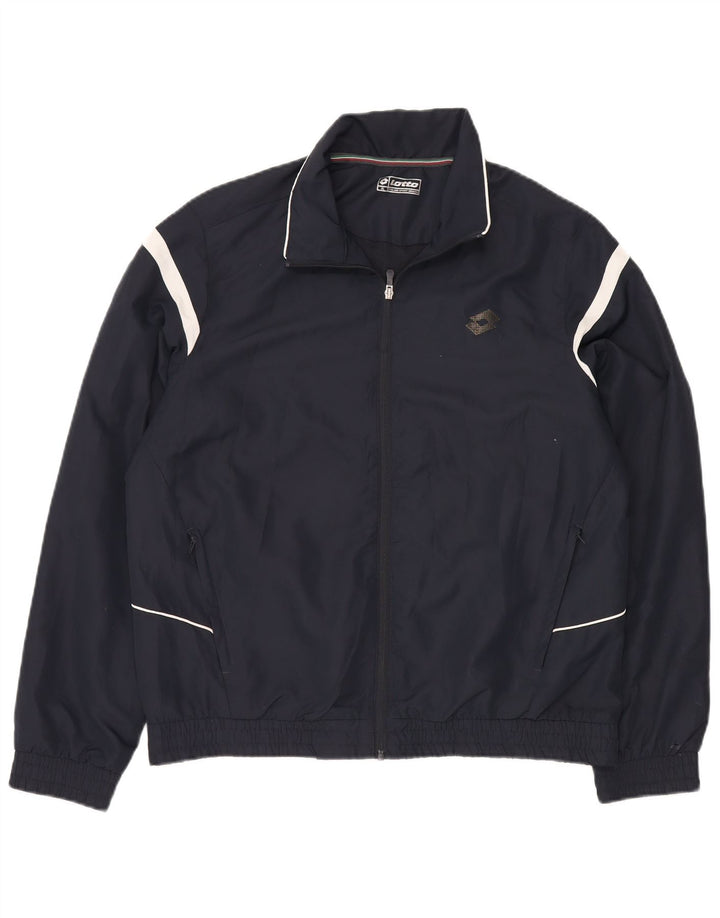 Lotto Herren-Trainingsanzug-Oberteil, Jacke, XL, Marineblau, Farbblock-Polyester
