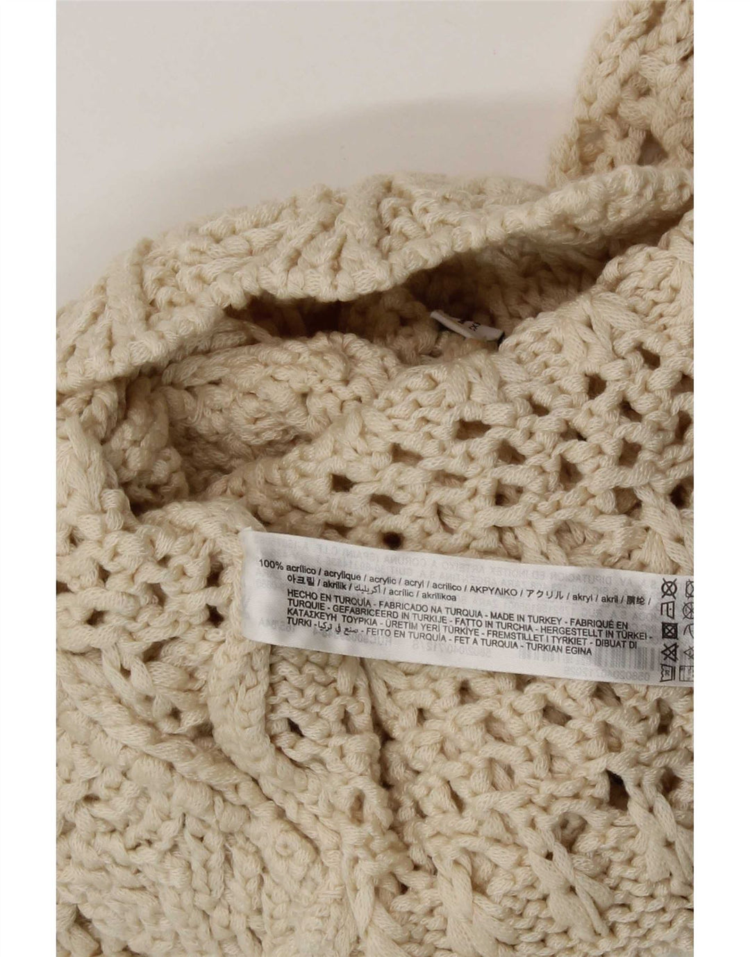 Durchsichtiges Strickoberteil für Damen von Zara, Größe S, Beige, Acryl