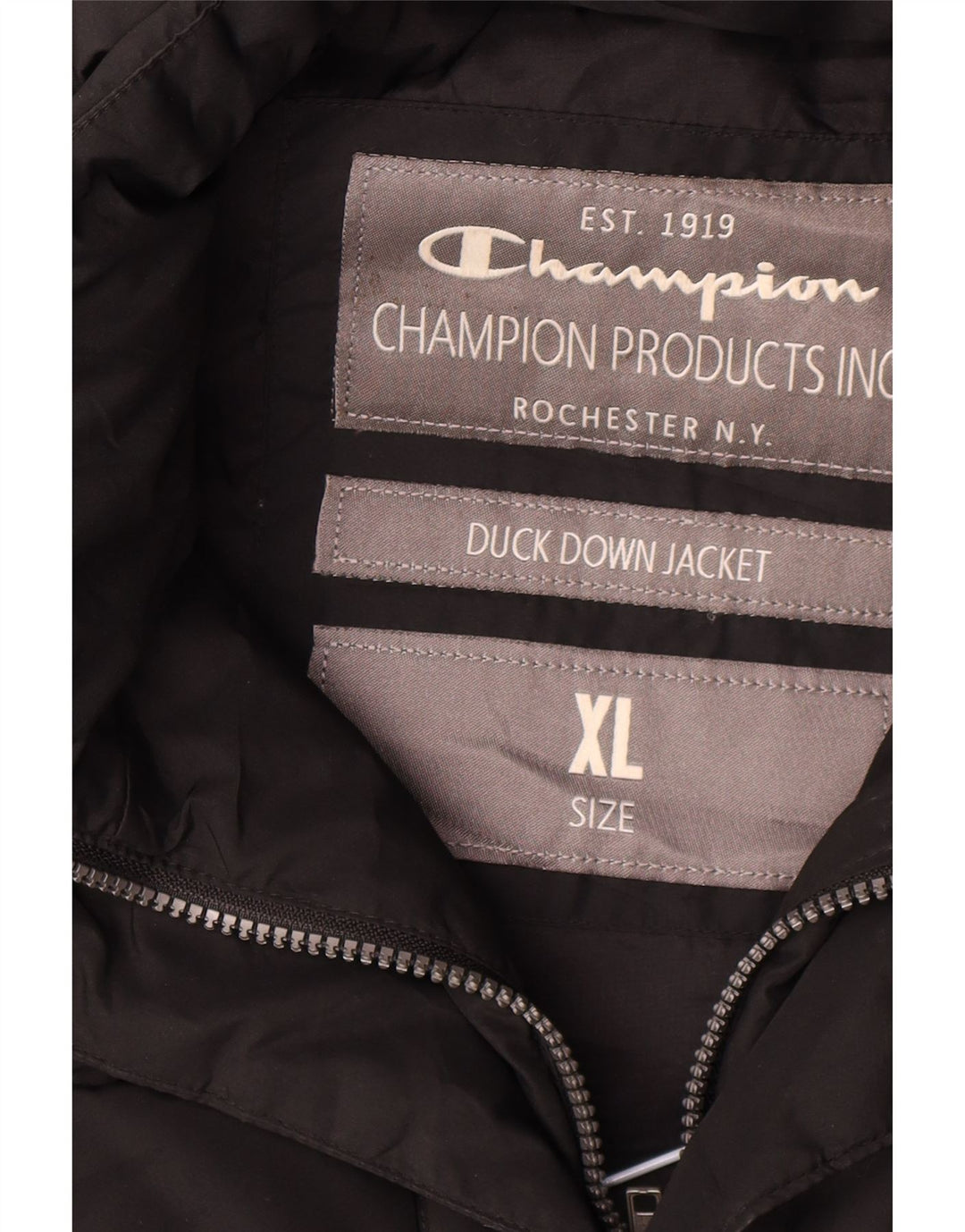 Champion Herren-Mantel mit Kapuze, gepolstert, UK 42, XL, Schwarz, Polyester