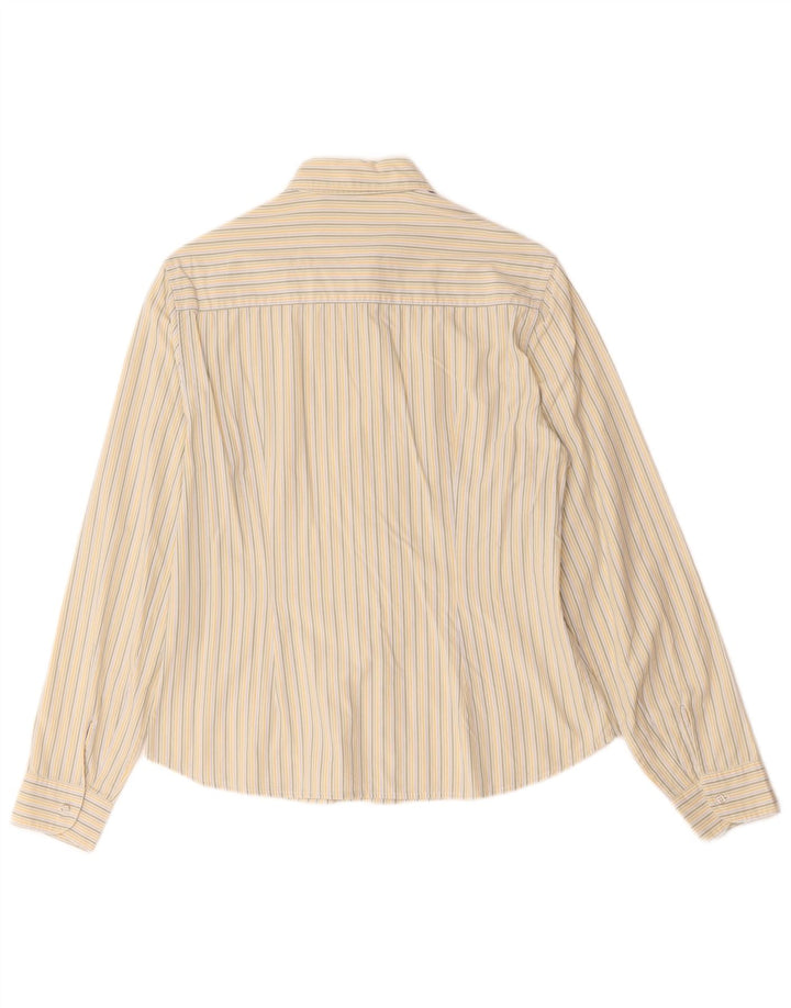 Massimo Dutti Damenhemd UK 14 Mittelbeige gestreifte Seide