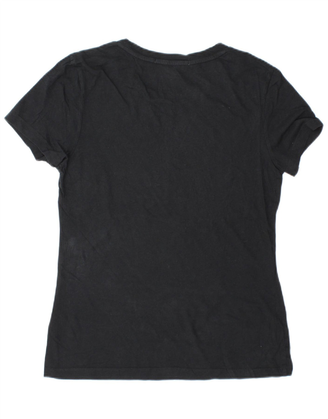 CALVIN KLEIN JEANS Damen Grafik T-Shirt Top UK 12 Medium Schwarz Baumwolle