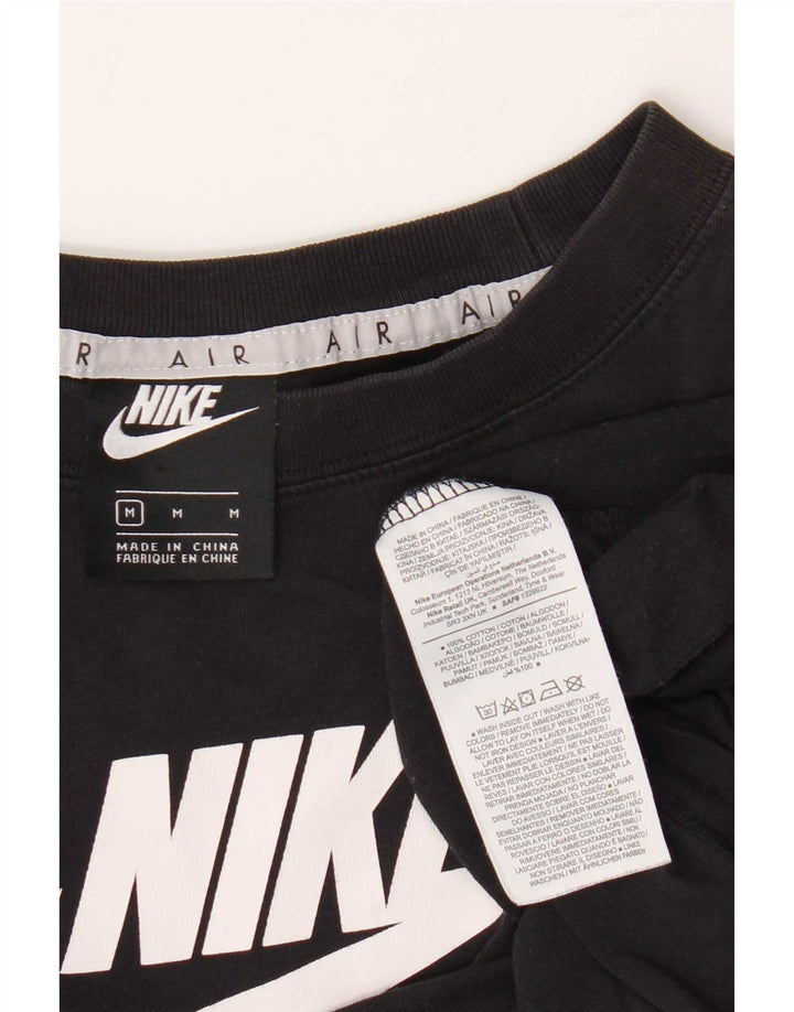 Nike Womens Graphic T-Shirt Top UK 14 Mittelschwarze Baumwolle