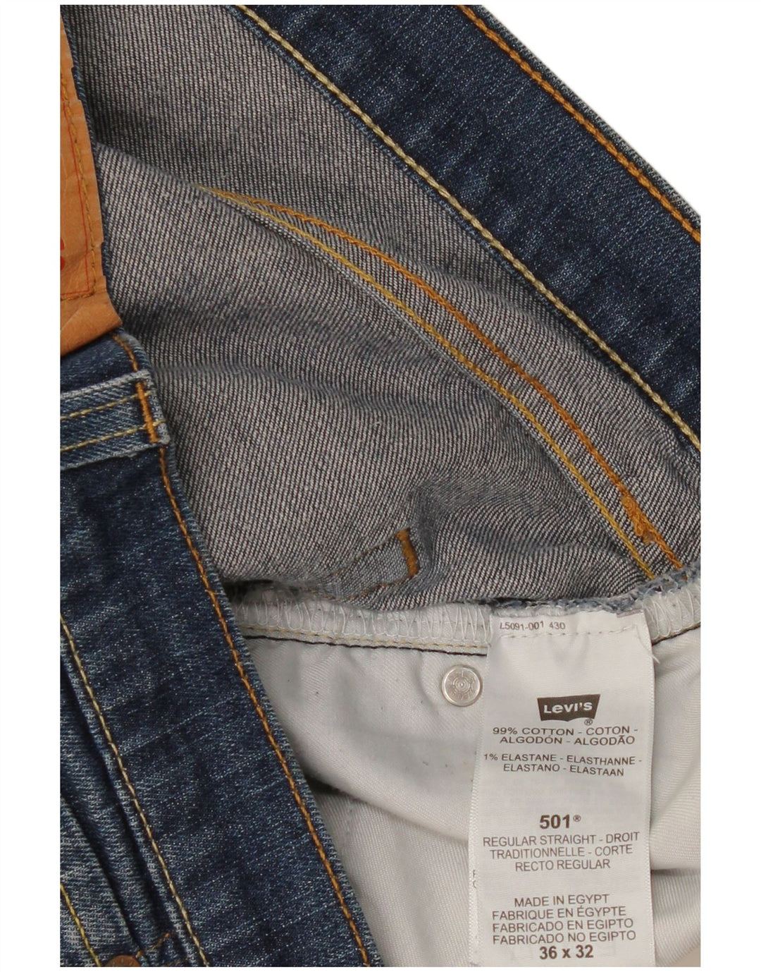 Levi's Herren 501 Straight Jeans W36 L32 Blaue Baumwolle