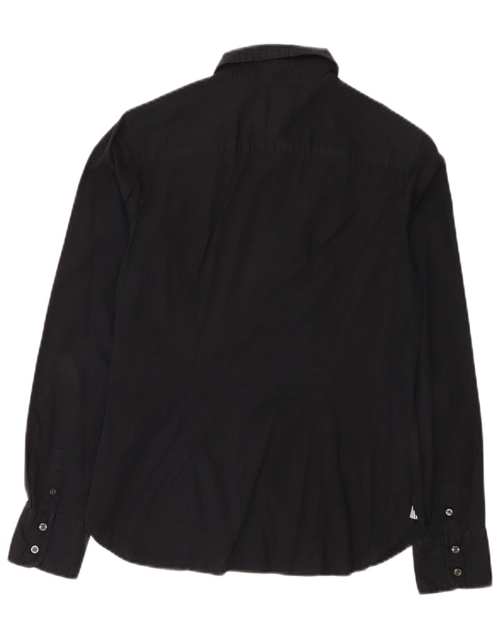 Tommy Hilfiger Damen-Hemd, US 6, mittelgroß, schwarze Baumwolle