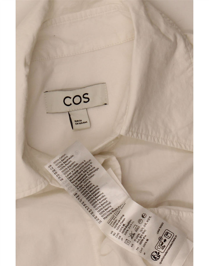 Cos Damen-Oversize-Hemd, EU 36, Größe S, weiße Baumwolle