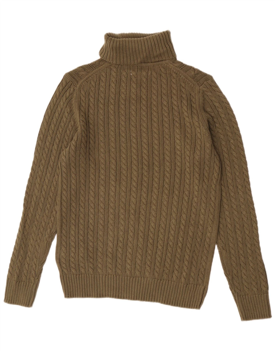 Vintage Herren Rollkragenpullover aus mittelgrüner Baumwolle