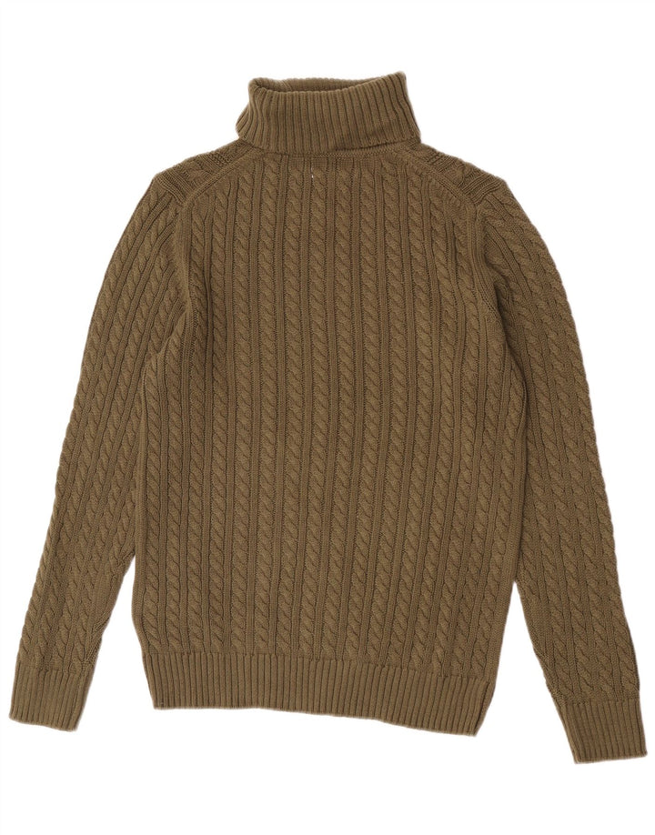 Vintage Herren Rollkragenpullover aus mittelgrüner Baumwolle