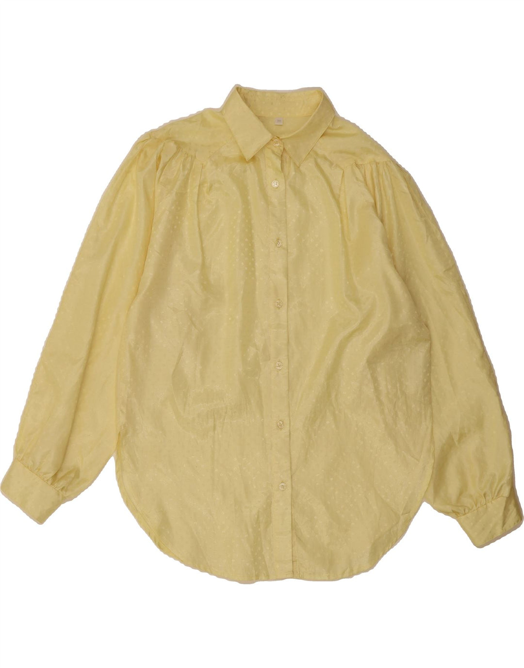 VINTAGE Womens Loose Fit Shirt Blouse EU 38 Medium Yellow Spotted Vintage Vintage and Second-Hand Vintage from Messina Hembry 