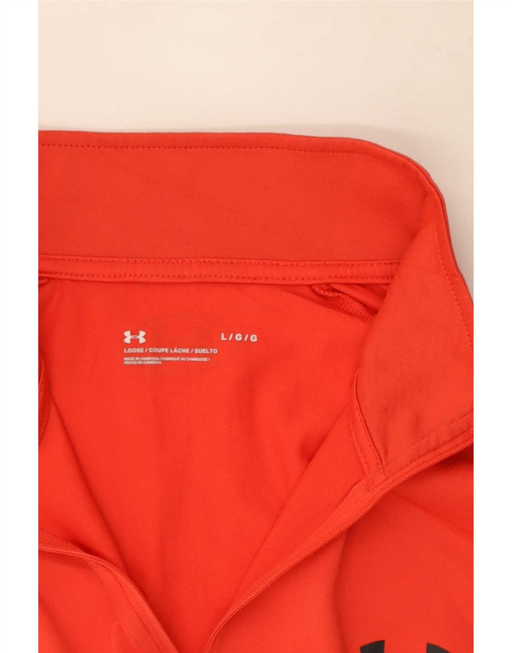 Under Armour Herren-Pullover-Trainingsanzugoberteil mit Reißverschluss und Halsausschnitt, Größe L, Rot