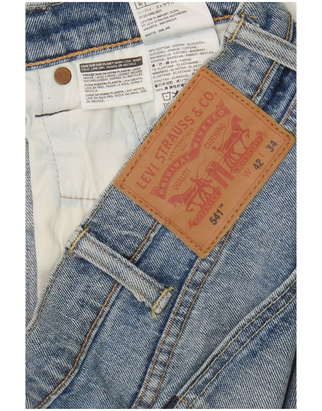 Levi's Herren 541 Tapered Jeans W42 L34 Blaue Baumwolle