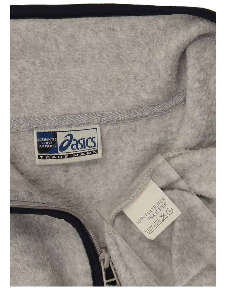 Asics Herren-Fleecepullover mit Reißverschluss, XL, graues Polyester