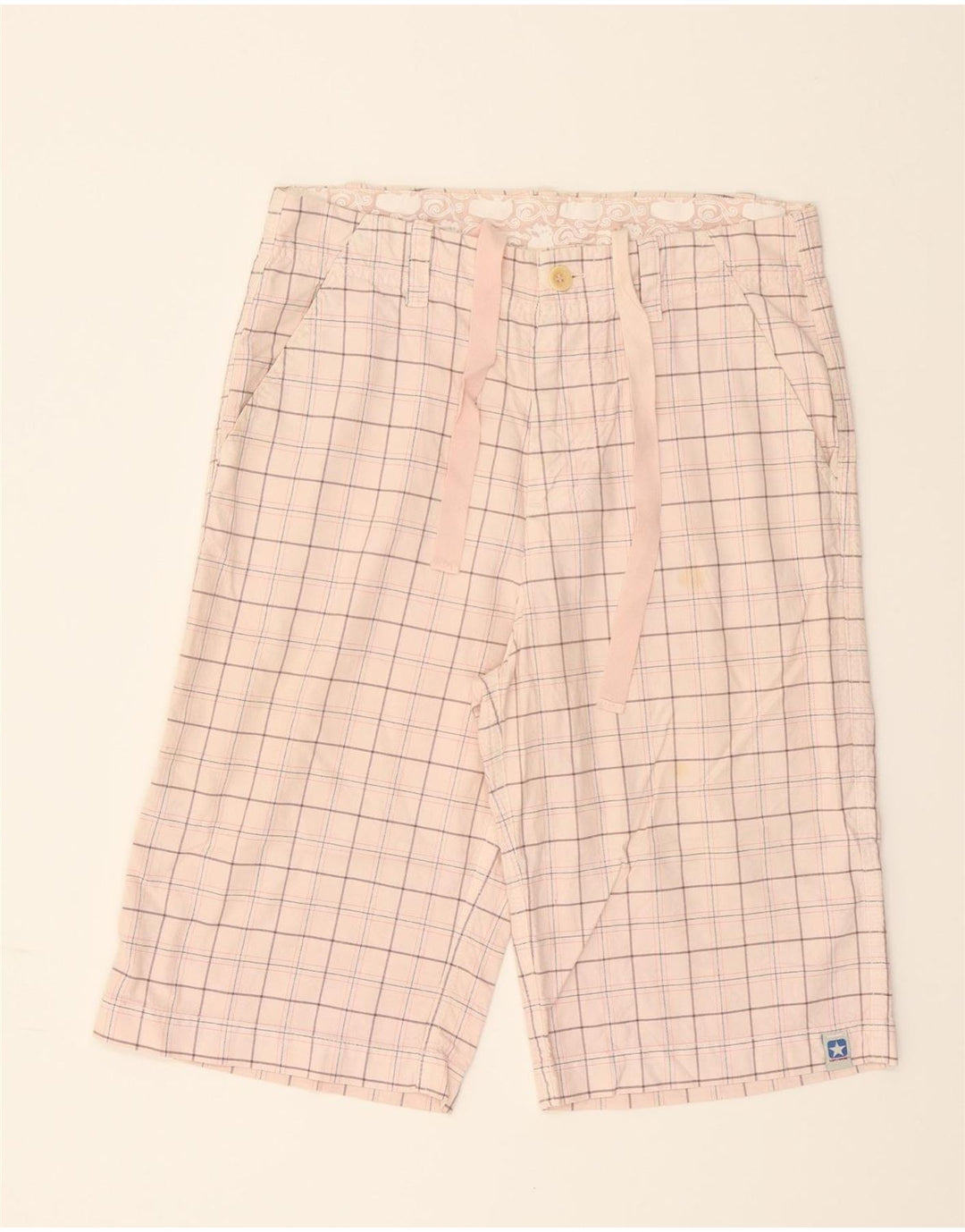 CONVERSE Mens Chino Shorts Small W32  Pink Check Cotton Vintage Converse and Second-Hand Converse from Messina Hembry 