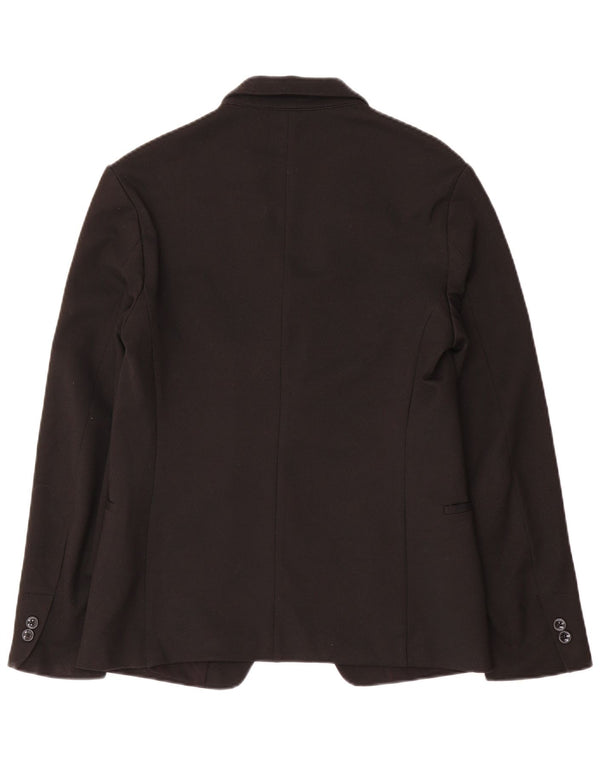 Zara Herren 1-Knopf-Blazerjacke UK 36 Small Schwarz Polyester