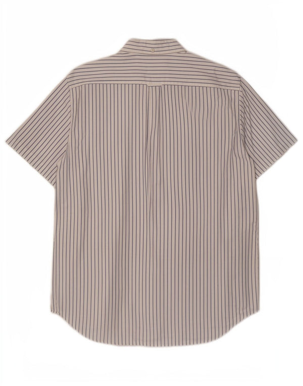 Gant Herren-Kurzarmhemd, Größe 16 1/2 41/42, groß, weiß gestreift