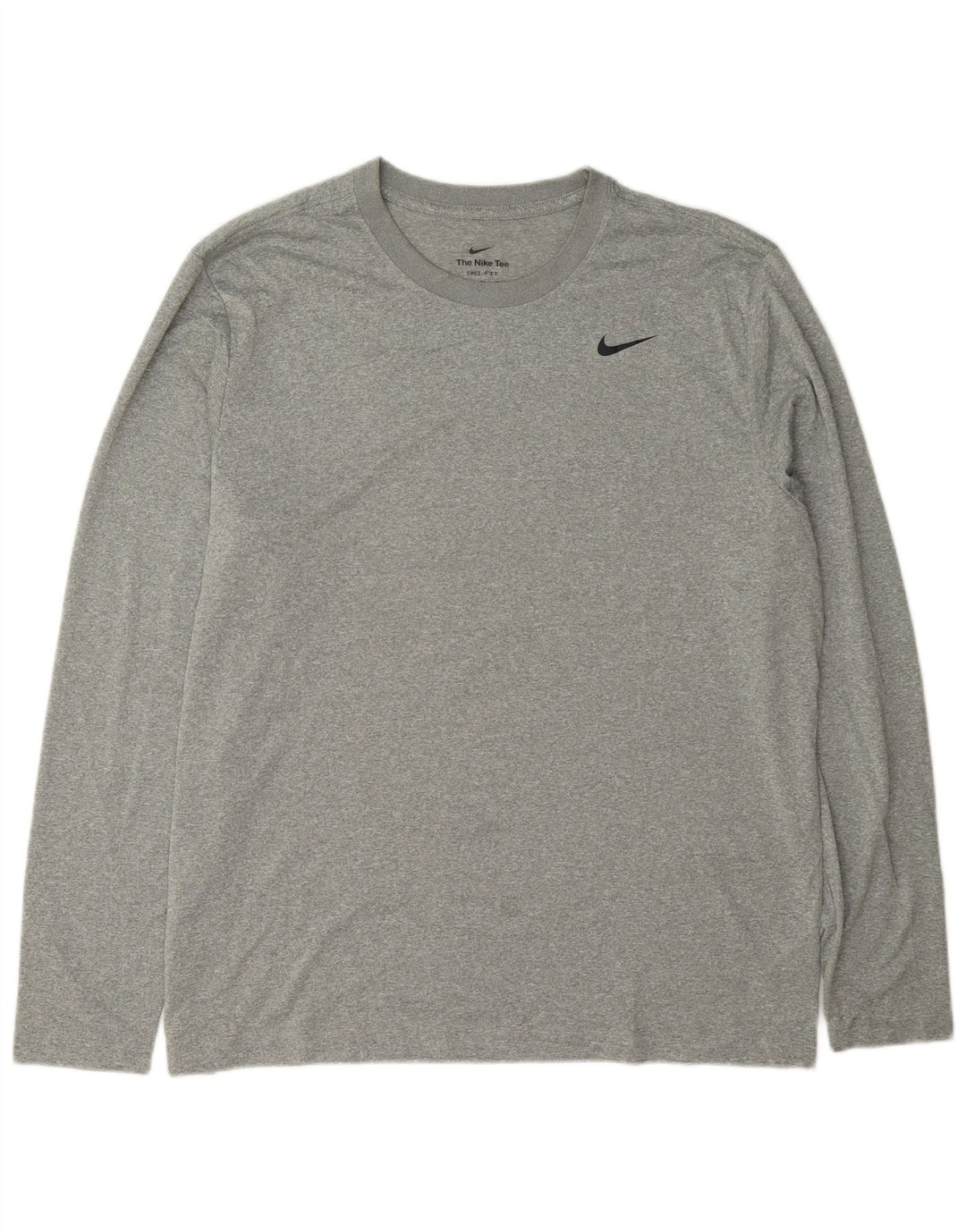 Nike Herren Dri Fit Top Langarm XL Grau geflecktes Polyester