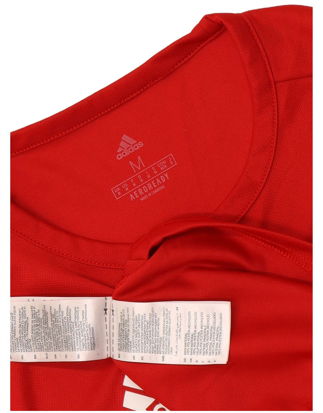 Adidas Herren Aeroready T-Shirt Top Mittelrotes Colourblock-Polyester