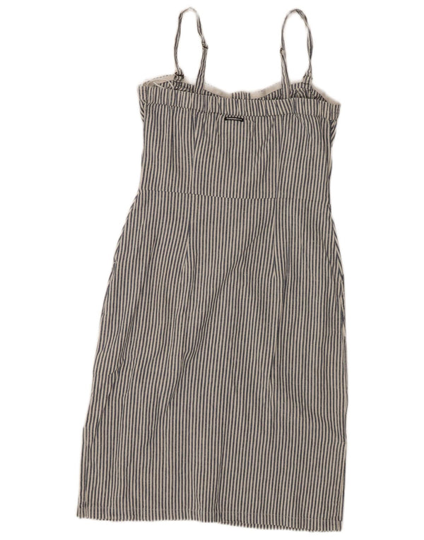 Superdry Damen-Sommerkleid, UK 10, Größe S, Marineblau, Nadelstreifen-Baumwolle