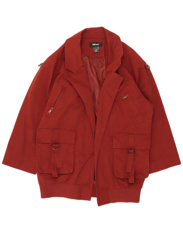 Dkny Damen Offener Übergroßer Mantel UK 10 Small Rot