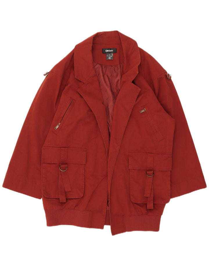 Dkny Damen Offener Übergroßer Mantel UK 10 Small Rot