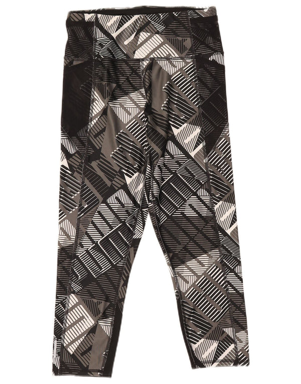 Puma Damen Capri-Leggings UK 12 Mittelschwarzes geometrisches Polyester