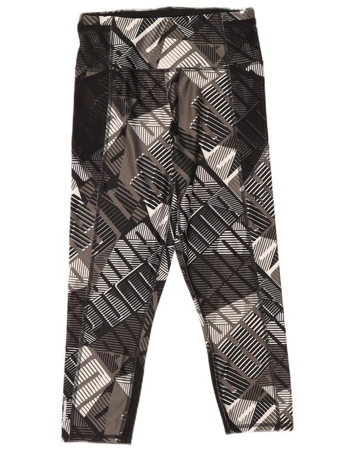Puma Damen Capri-Leggings UK 12 Mittelschwarzes geometrisches Polyester