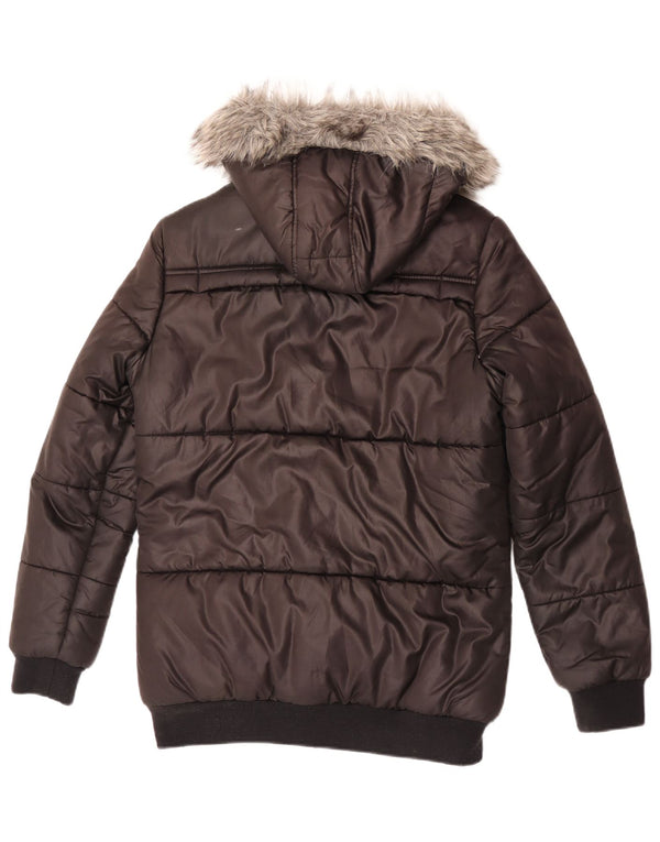 Esprit Wattierte Jungenjacke mit Kapuze, 15–16 Jahre, XL, Schwarz, Polyester