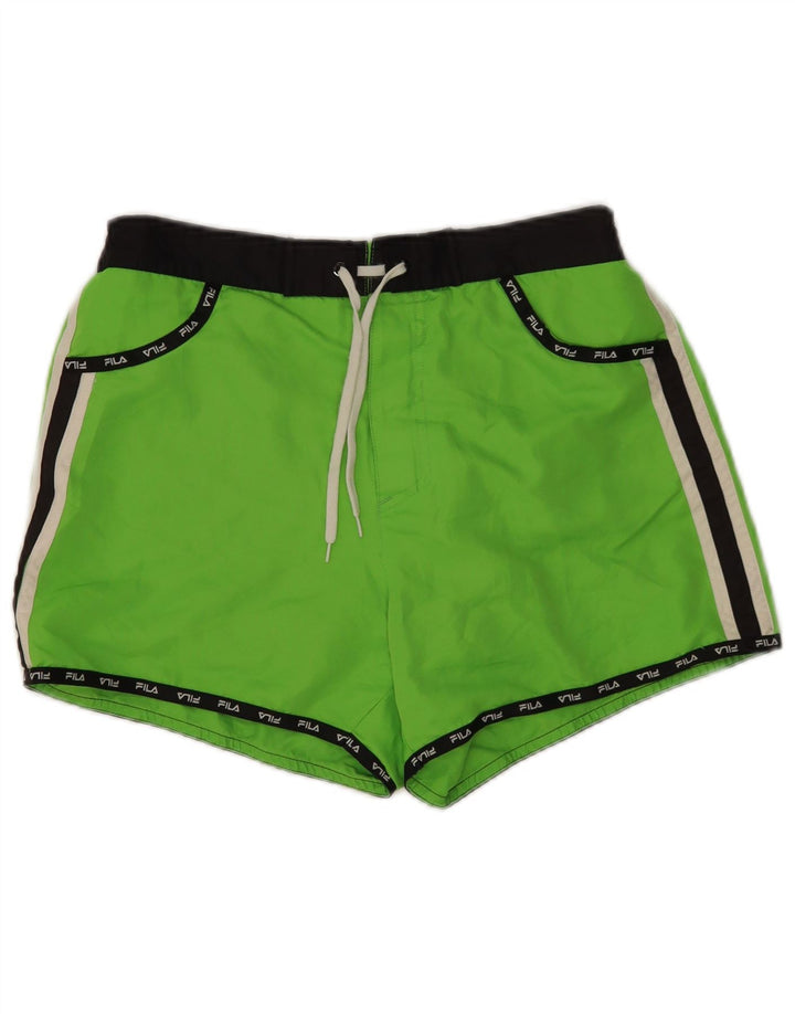 Fila Damen Badeshorts mit Grafik, UK 14, Größe L, Grün, Polyester
