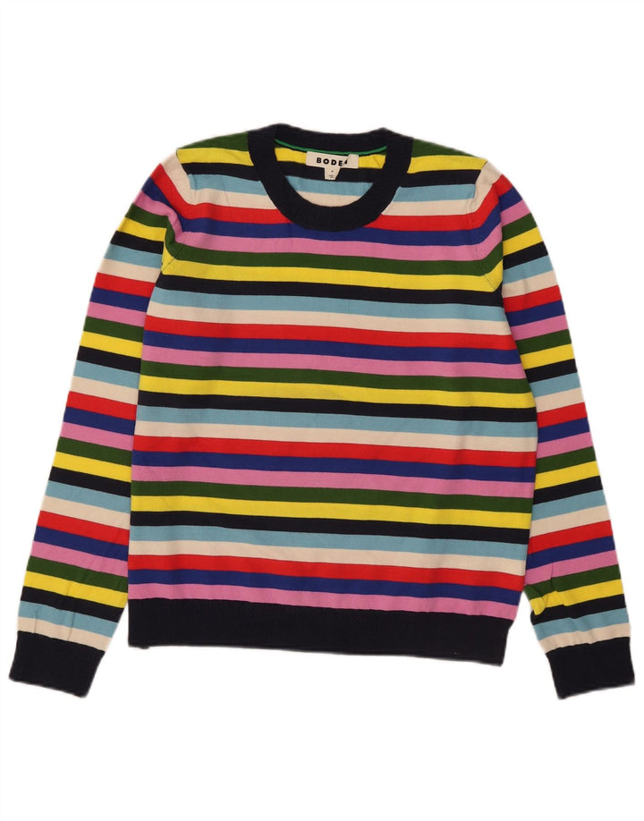 Boden Damen-Pullover mit Rundhalsausschnitt, Größe M, mehrfarbig, gestreift, UK 14