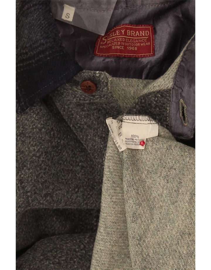 Sisley Herren-Overshirt, lockere Passform, kleines graues Colourblock-Polyester