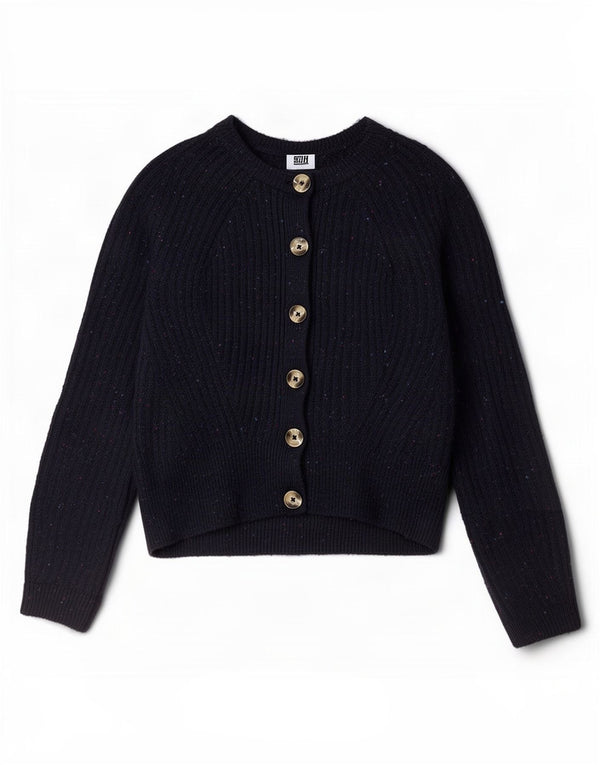 Marks & Spencer Damen-Cardigan-Pullover UK 10 Small Marineblau meliert