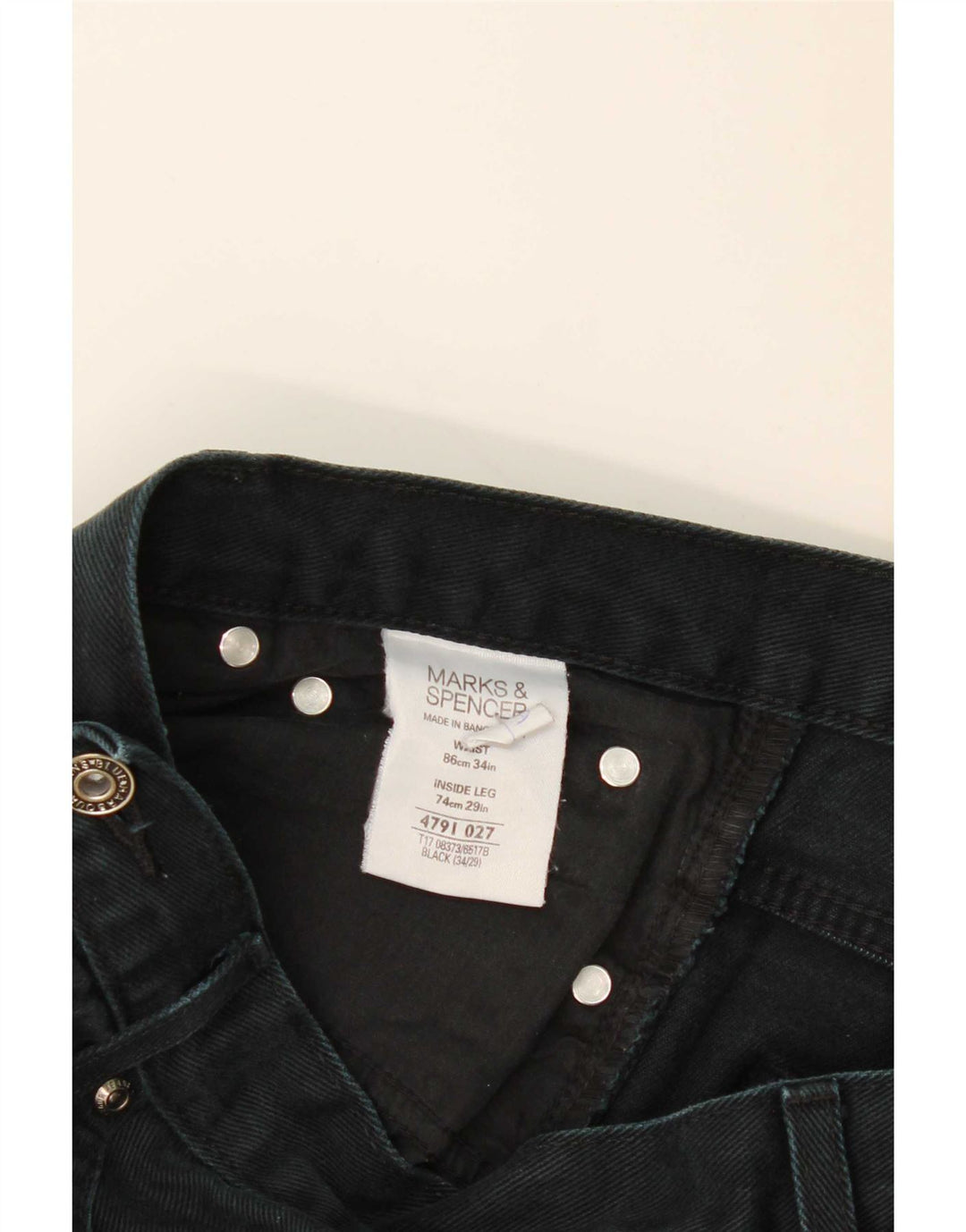 Marks & Spencer Herren Blue Harbor Straight Jeans W34 L29 Schwarze Baumwolle