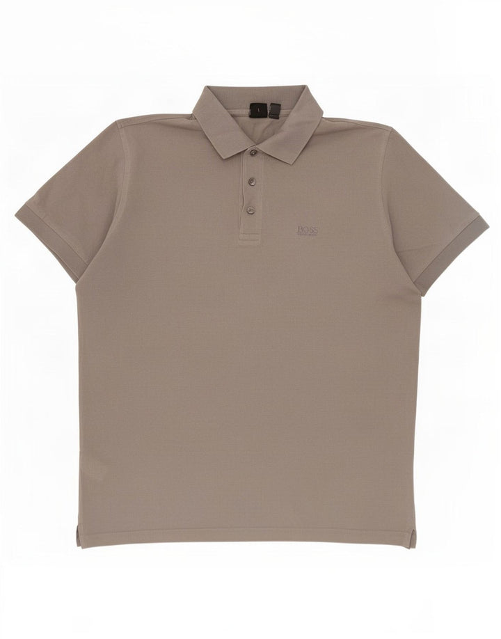 Hugo Boss Herren-Poloshirt, große graue Baumwolle