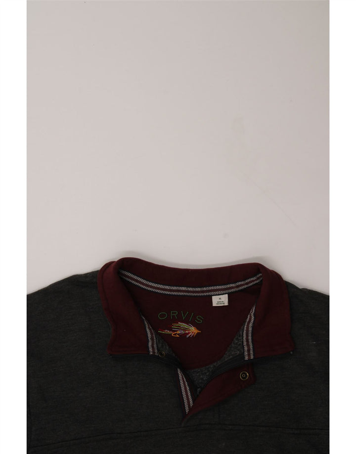 ORVIS Herren-Sweatshirt mit Reißverschluss, XL, graue Baumwolle