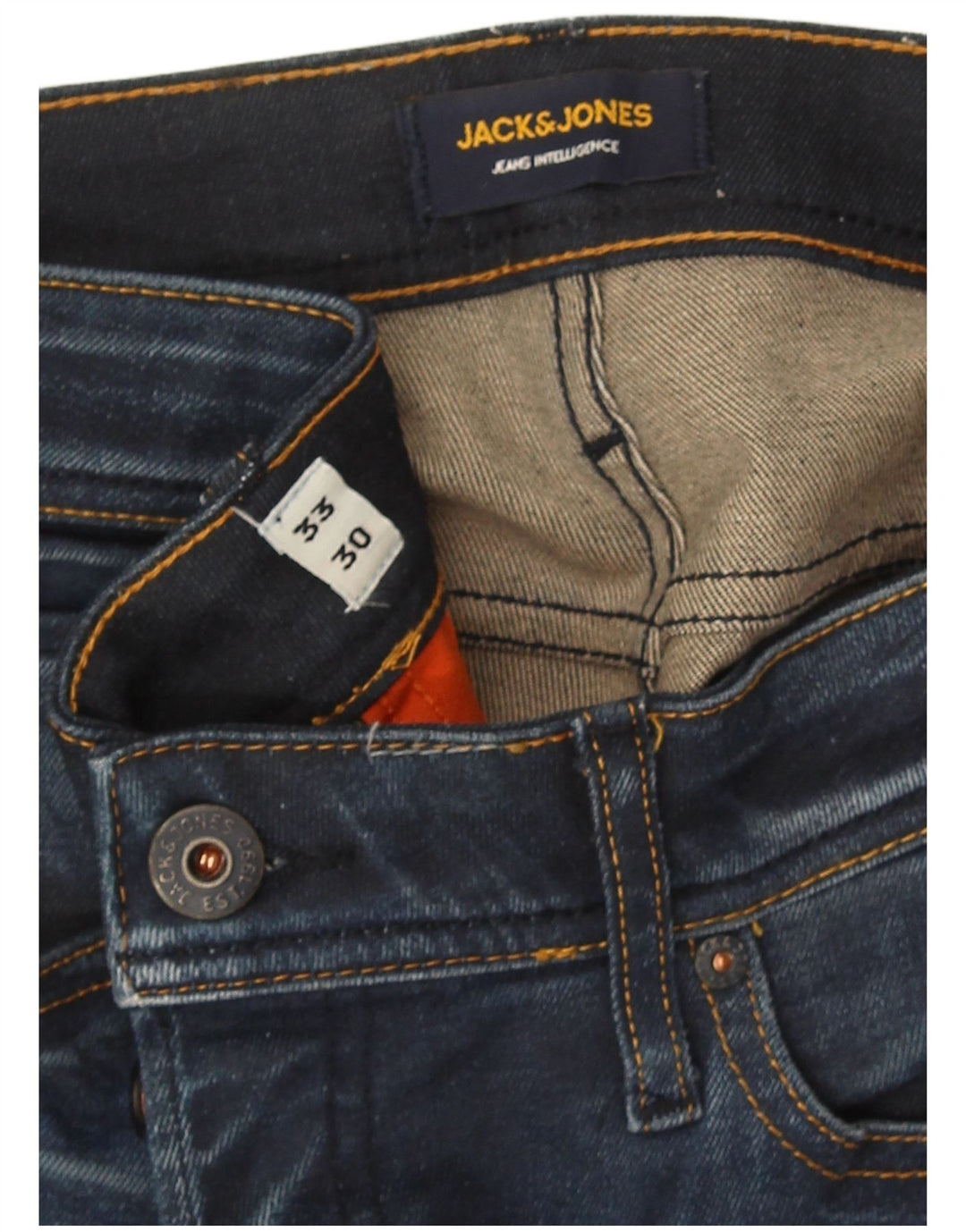 Jack & Jones Herren Tim Slim Straight Jeans W33 L30 Marineblau