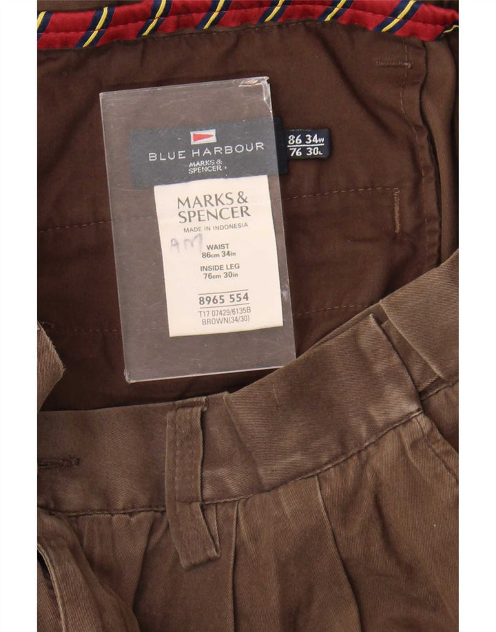 Marks & Spencer Damen Blue Harbor Pegged Chinohose W34 L30 Braun