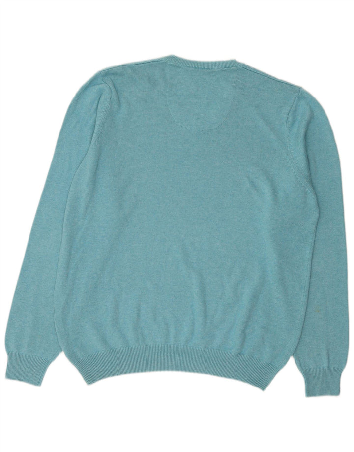 Marks & Spencer Herren-Pullover, reguläre Passform, V-Ausschnitt, Größe L, Türkis