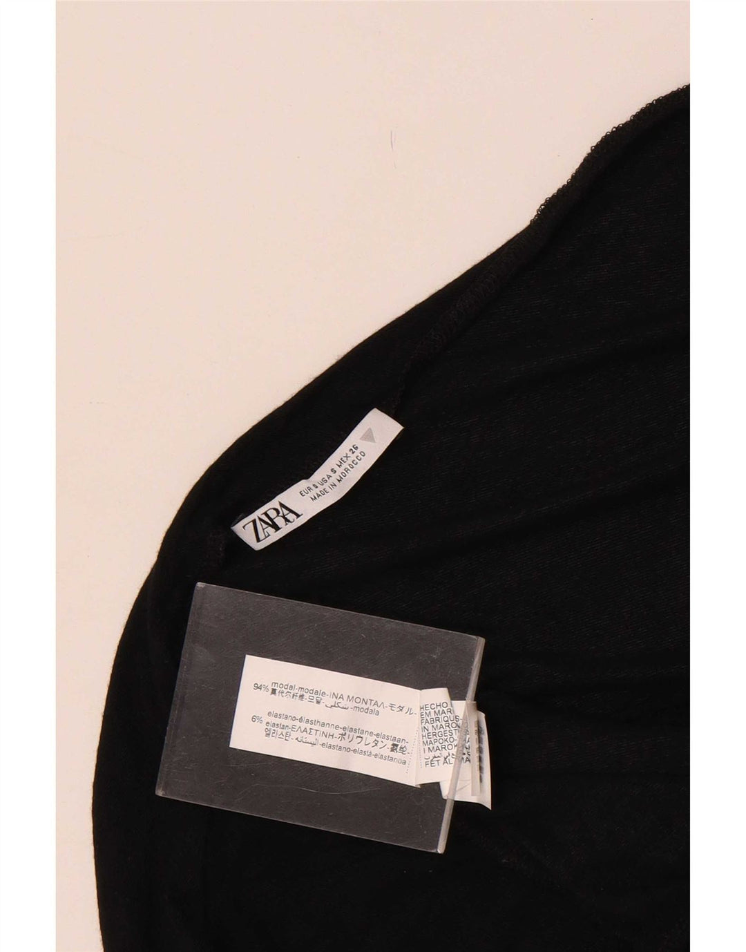 Zara Damen Top Langarm UK 8 Small Schwarz Modal