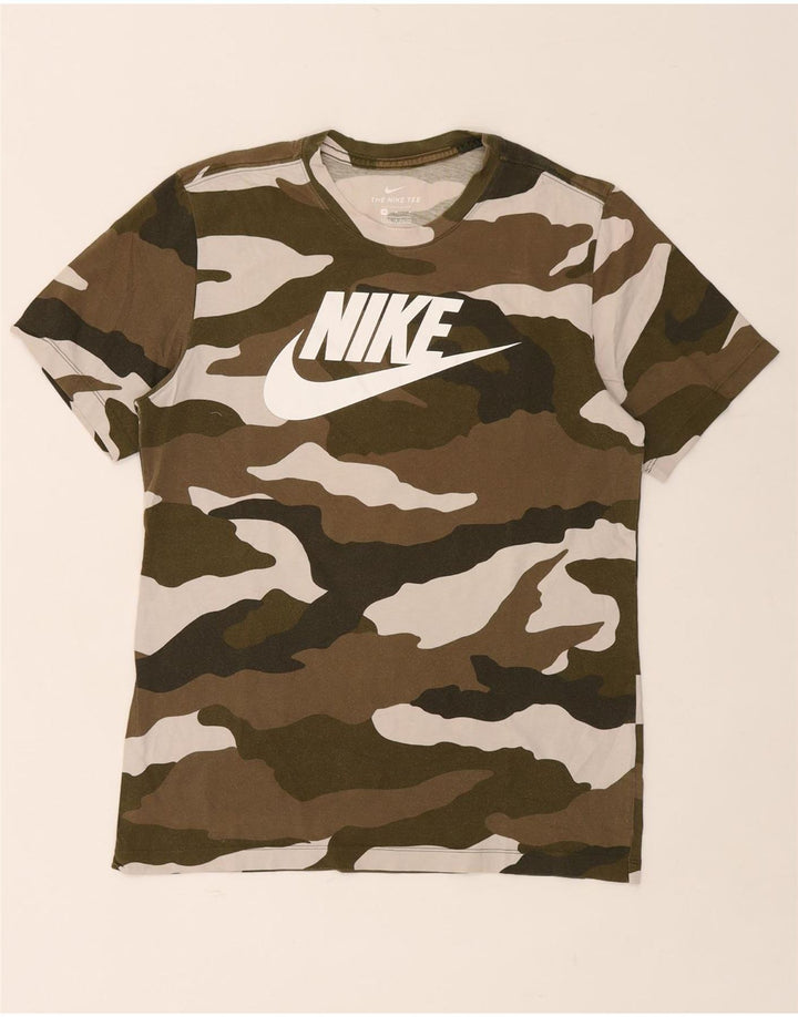 NIKE Herren-T-Shirt mit Grafik, mittlerer Khaki-Tarnung, Baumwolle