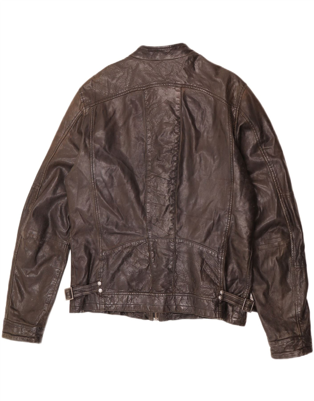 Bomboogie Herren Leder Racer Jacke UK 42 XL Braunes Leder