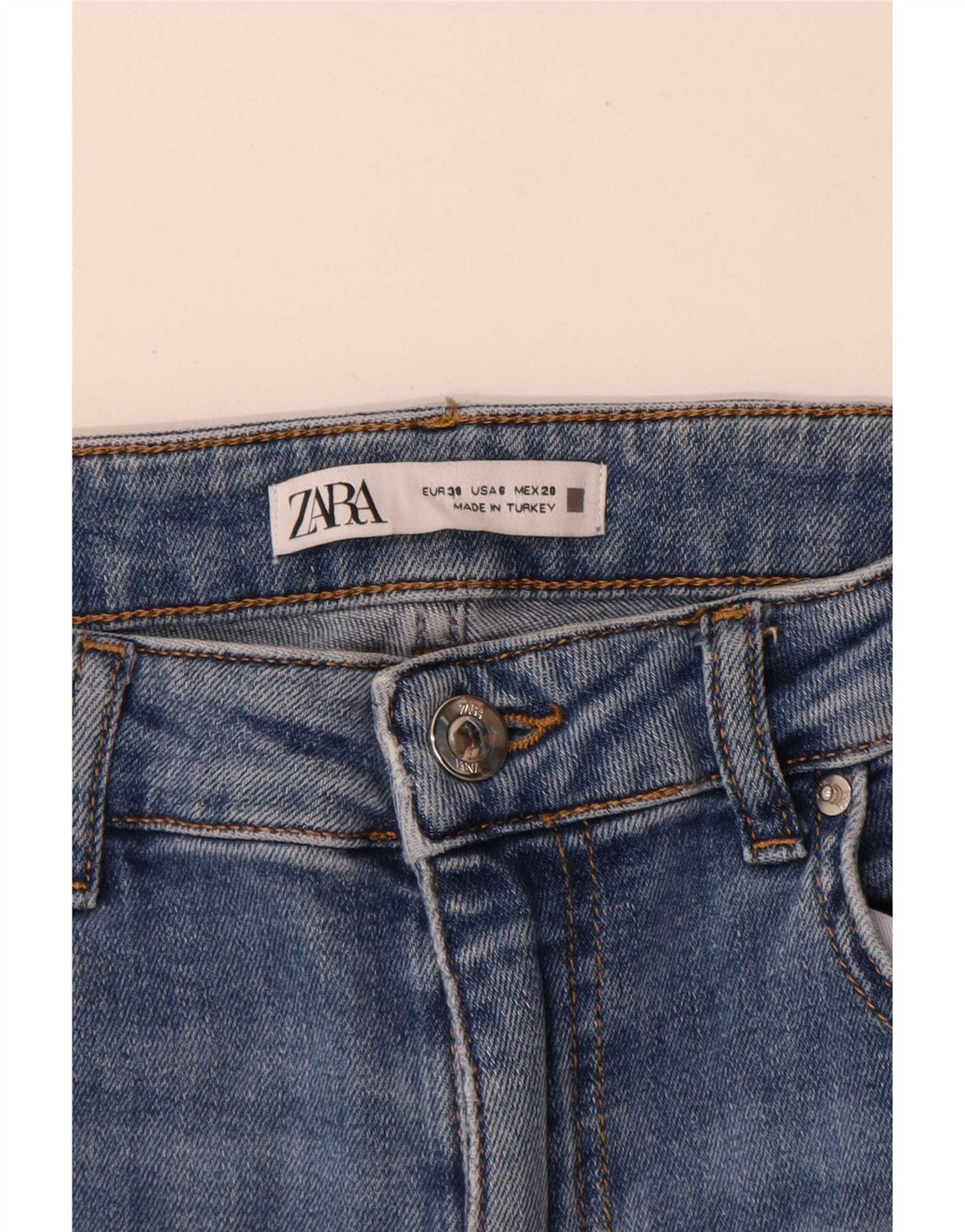 Zara Damen Bootcut Jeans EU 38 Small W28 L32 Blau