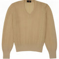 Geyer Damen-Pullover mit V-Ausschnitt, durchsichtig, EU 42, Größe L, Beige