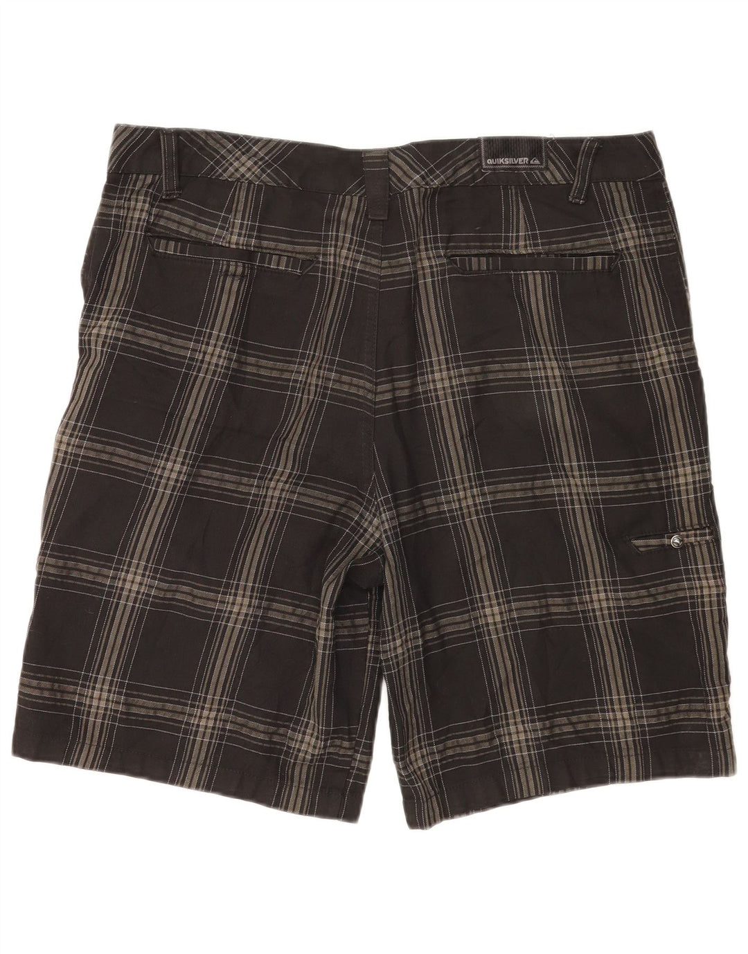 Quiksilver Herren-Chinoshorts W36, großes grau kariertes Polyester